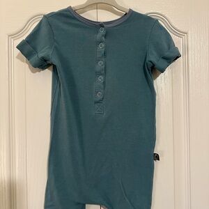 Rags to Raches Teal Short Essentials Romper 18-24 Months